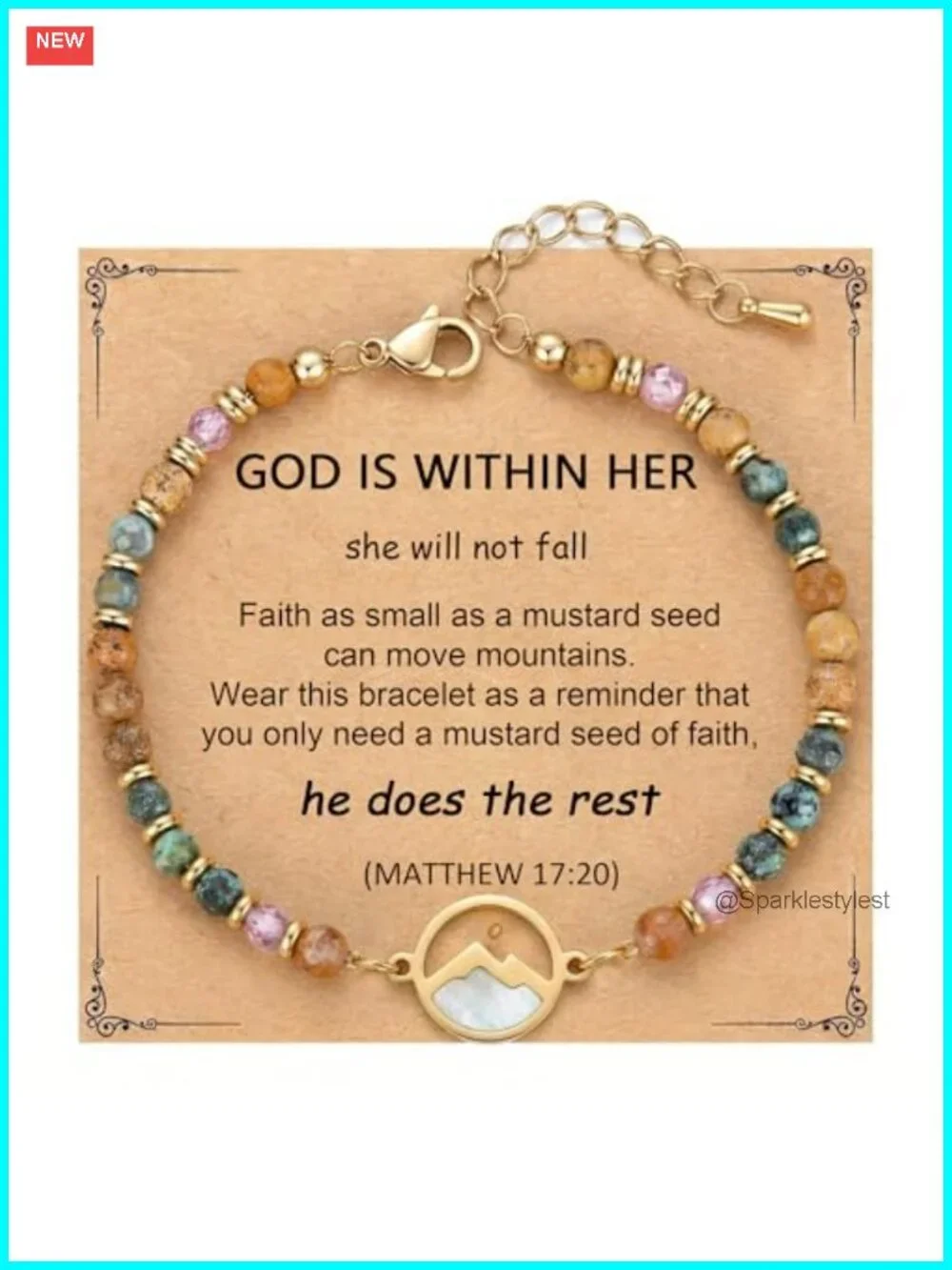 Mustard Seed Bracelet 316L Stainless Steel Charm Christian Gift for Girls